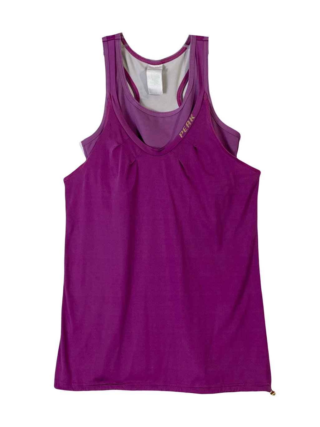 Peak Performance Tank Top M Purple Built-In-Bra Adjustable Stretchy Sleeeveless